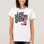 Line Dancing Queen Schattige Cowgirl Laarzen Weste T-shirt (Voorkant)