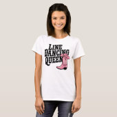 Line Dancing Queen Schattige Cowgirl Laarzen Weste T-shirt (Voorkant volledig)