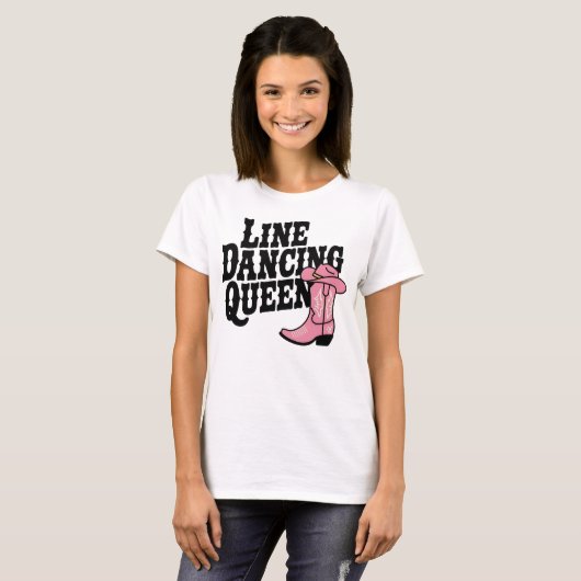Line Dancing Queen Schattige Cowgirl Laarzen Weste T-shirt (Voorkant volledig)