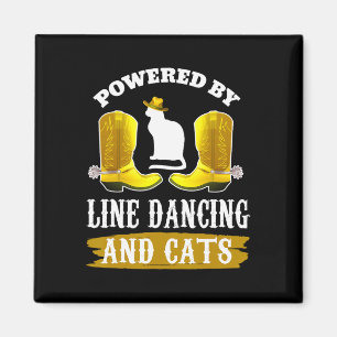 Line Dancing Shirt Funny Cat Lover Country Music L Magneet