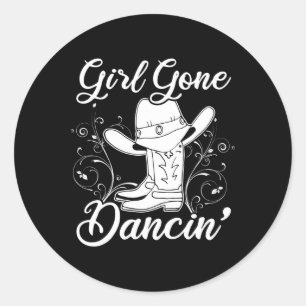 Line Dancing Texas Cowgirl Gift Vrouwen Line Dance Ronde Sticker