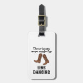 Line Dancing Travel Gift Cowboy laarzen gepersonal Bagagelabel (Voorkant verticaal)