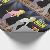 Line Dancing Vrouwen Met Voorzichtig Teken Cadeaupapier (Hoek)