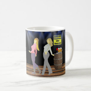 Line Dancing Vrouwen Met Voorzichtig Teken Koffiemok