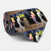 Line Dancing Vrouwen Met Voorzichtig Teken Stropdas (Opgerold)