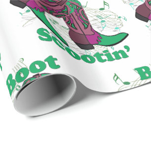 Line Dancing Western Cowboy Boots Boot Scootin' Cadeaupapier