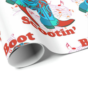 Line Dancing Western Cowboy Boots Boot Scootin' Cadeaupapier