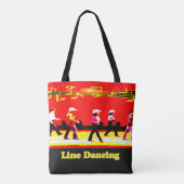 Line Dancing Western Groep Rood Zwart Tote Bag (Achterkant)