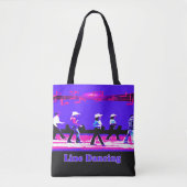 Line Dancing Western Group Blue Black Pink Tote Bag (Voorkant)