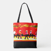 Line Dancing Western Group Red Black Tote Bag (Achterkant)