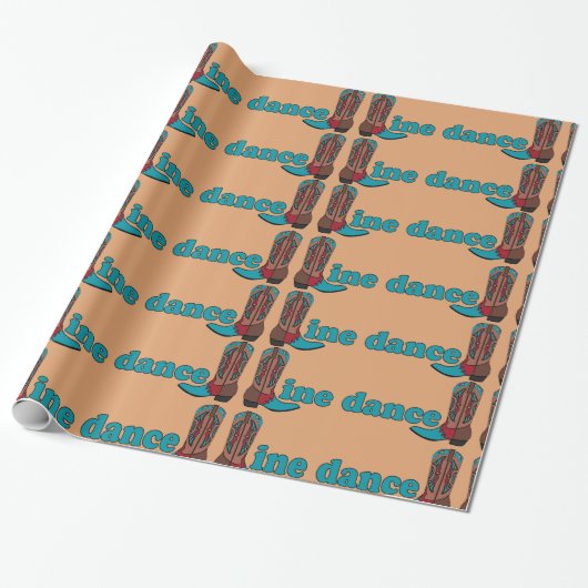 Line Dancing Westerne Cowboy laarzen Cadeaupapier (Uitgerold)