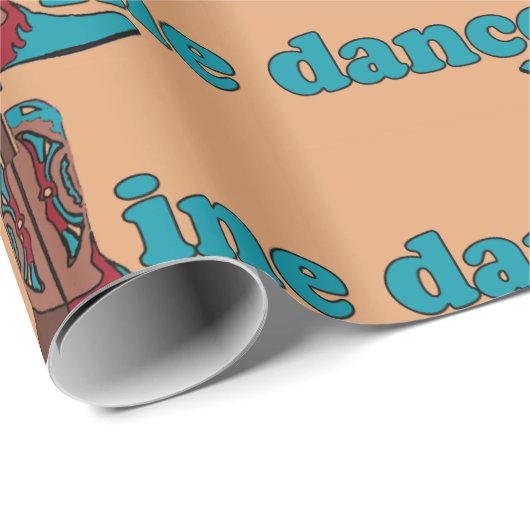 Line Dancing Westerne Cowboy laarzen Cadeaupapier (Rol Hoek)