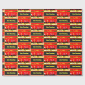 Line Dancing Westerne Groep Rood Zwart Geel Cadeaupapier (Vlak)