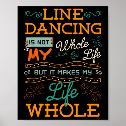 Line Dansed Choreographed Dance Teacher Group Dan Poster (Voorkant)