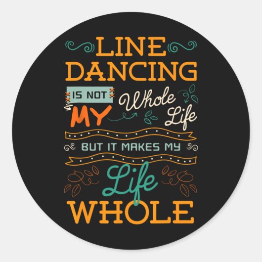 Line Dansed Choreographed Dance Teacher Group Dan Ronde Sticker (Voorkant)