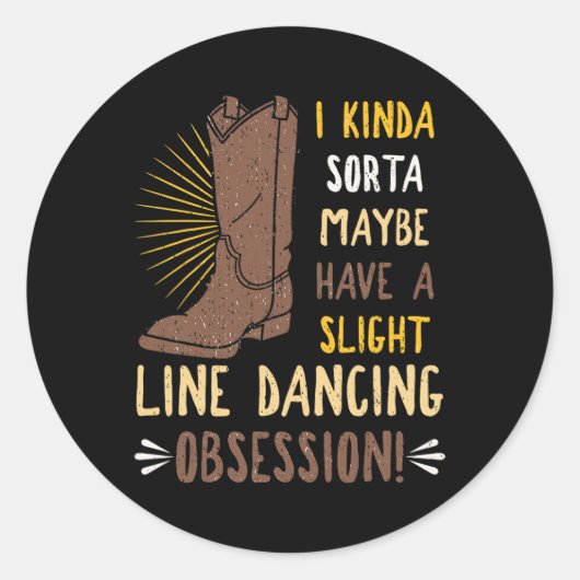 Line Dansend Choreographed Group Dancer Teac Ronde Sticker (Voorkant)