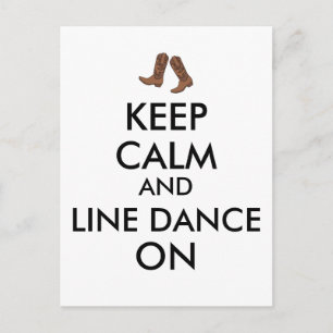 Line Dansende Gift Keep Calm Dancer Cowboy Boots Briefkaart