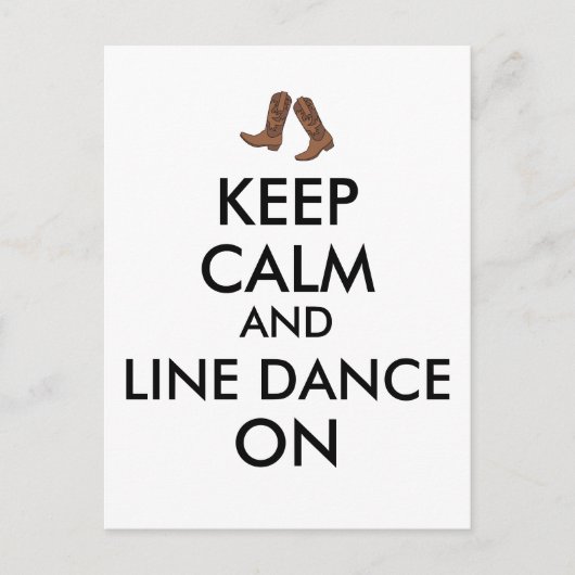 Line Dansende Gift Keep Calm Dancer Cowboy Boots Briefkaart (Voorkant)
