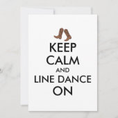 Line Dansende Gift Keep Calm Dancer Cowboy Boots Kaart (Voorkant)