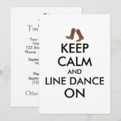 Line Dansende Gift Keep Calm Dancer Cowboy Boots Kaart (Voorkant / Achterkant)