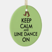 Line Dansende Gift Keep Calm Dancer Cowboy Boots Keramisch Ornament (Rechts)