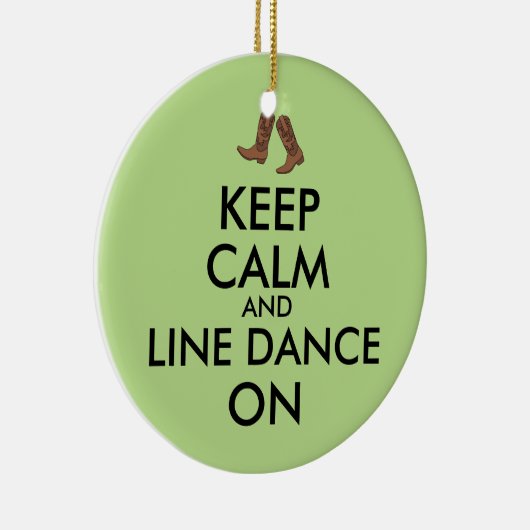Line Dansende Gift Keep Calm Dancer Cowboy Boots Keramisch Ornament (Rechts)