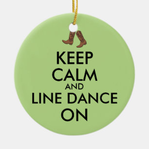 Line Dansende Gift Keep Calm Dancer Cowboy Boots Keramisch Ornament