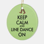 Line Dansende Gift Keep Calm Dancer Cowboy Boots Keramisch Ornament (Links)