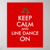 Line Dansende Gift Keep Calm Dancer Cowboy Boots Poster (Voorkant)