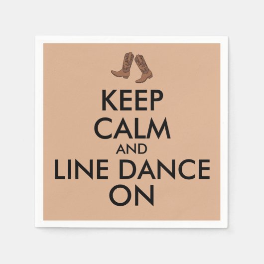 Line Dansende Gift Keep Calm Dancer Cowboy Boots Servetten (Voorkant)