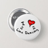 Line Dansende Gifts - I Heart Line Dancing Ronde Button 5,7 Cm (Voorkant /achterkant)