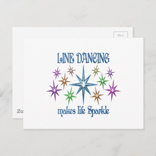 Line Dansende Sparkles Briefkaart (Voorkant / Achterkant)