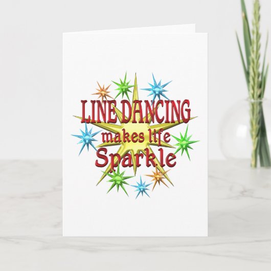 Line Dansende Sparkles Kaart (Voorkant)