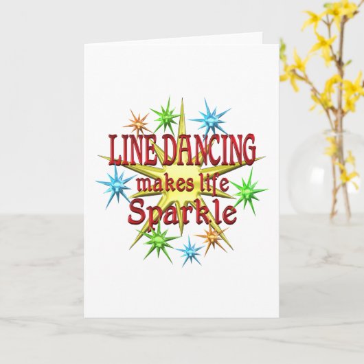 Line Dansende Sparkles Kaart (Gele Bloem)