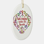 Line Dansende Sparkles Keramisch Ornament (Rechts)