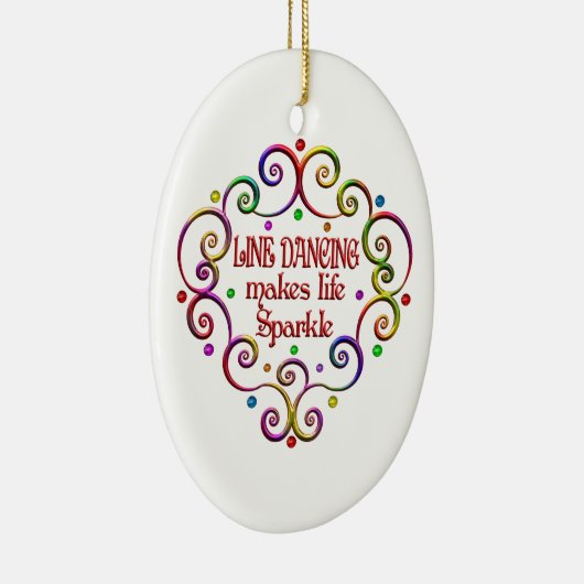 Line Dansende Sparkles Keramisch Ornament (Rechts)