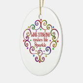 Line Dansende Sparkles Keramisch Ornament (Links)