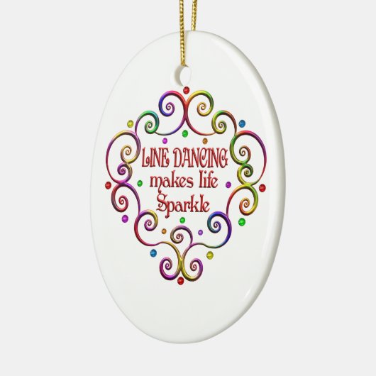 Line Dansende Sparkles Keramisch Ornament (Links)