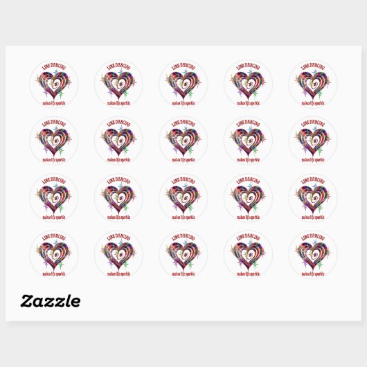 Line Dansende Sparkles Ronde Sticker (Vel)