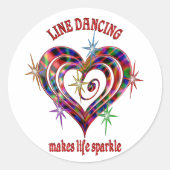 Line Dansende Sparkles Ronde Sticker (Voorkant)