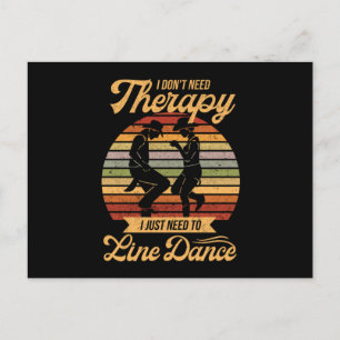 Line Dansing is mijn Therapy Retro Line Dancer Gif Briefkaart