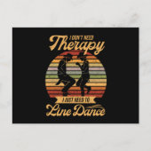 Line Dansing is mijn Therapy Retro Line Dancer Gif Briefkaart (Voorkant)