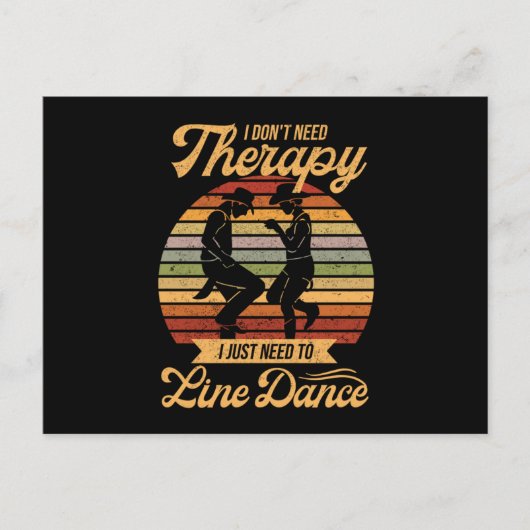 Line Dansing is mijn Therapy Retro Line Dancer Gif Briefkaart (Voorkant)