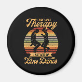 Line Dansing is mijn Therapy Retro Line Dancer Gif Magneet (Voorkant)