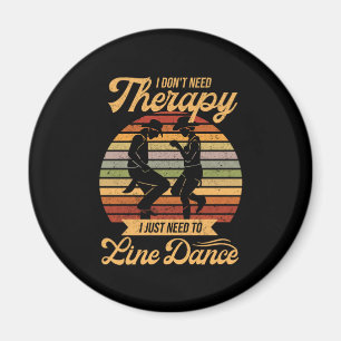 Line Dansing is mijn Therapy Retro Line Dancer Gif Magneet