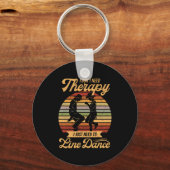 Line Dansing is mijn Therapy Retro Line Dancer Gif Sleutelhanger (Voorkant)