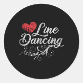Line Dansing Line Dance Ronde Sticker (Voorkant)