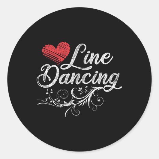 Line Dansing Line Dance Ronde Sticker (Voorkant)