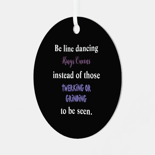 Line Dansings Kings/Queens I Metalen Ornament (Voorkant links)
