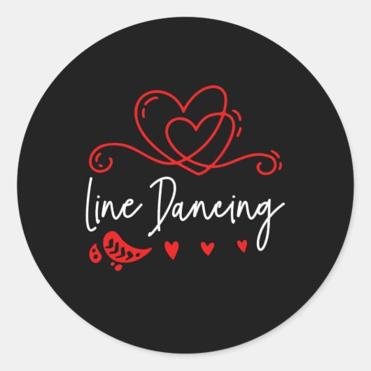 Line Dansingsline Dance 1 Ronde Sticker (Voorkant)